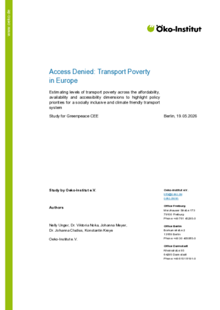 Cover of the publication: Access Denied: Transport Poverty in Europe