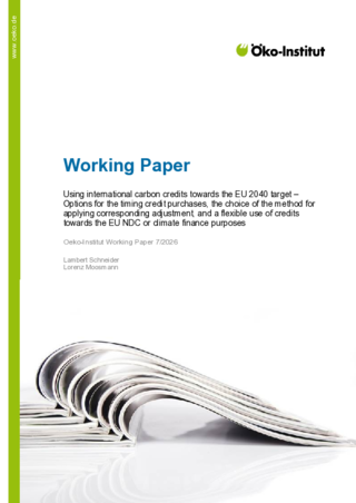 Cover of the publication: Using international carbon credits towards the EU 2040 target