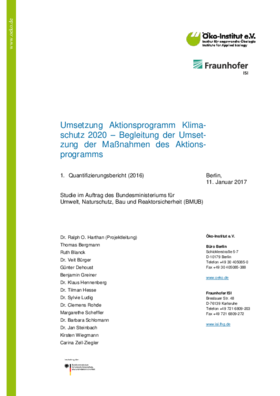 Vorschaubild der PDF-Datei Umsetzung Aktionsprogramm Klimaschutz 2020 – Begleitung der Umsetzung der Maßnahmen des Aktionsprogramms