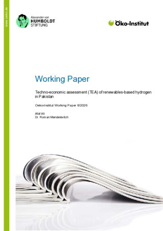 Cover der Publikation: Techno-economic assessment (TEA) of renewables-based hydrogen in Pakistan