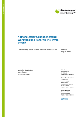 Cover der Publikation: Klimaneutraler Gebäudebestand: Wer muss und kann wie viel investieren?