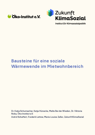 Cover der Publikation: Bausteine für eine soziale Wärmewende im Mietwohnbereich